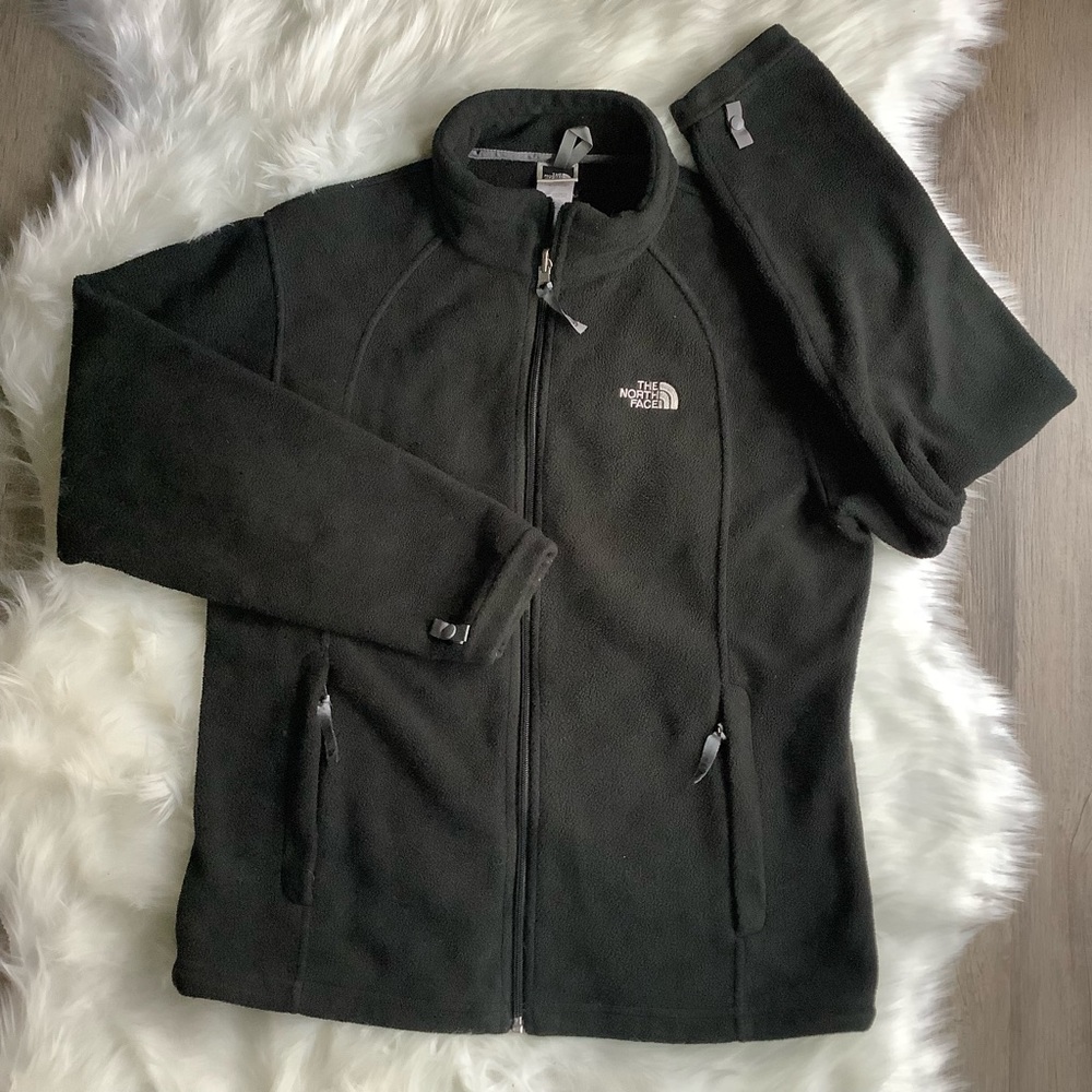 The North Face black fleece zip up jacket M